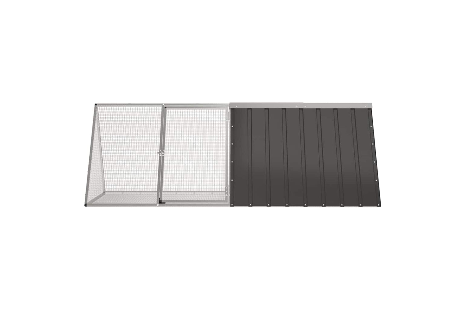 Vidaxl Rabbit Cage Anthracite 201.5x80.5x71 Cm Galvanised Steel-3