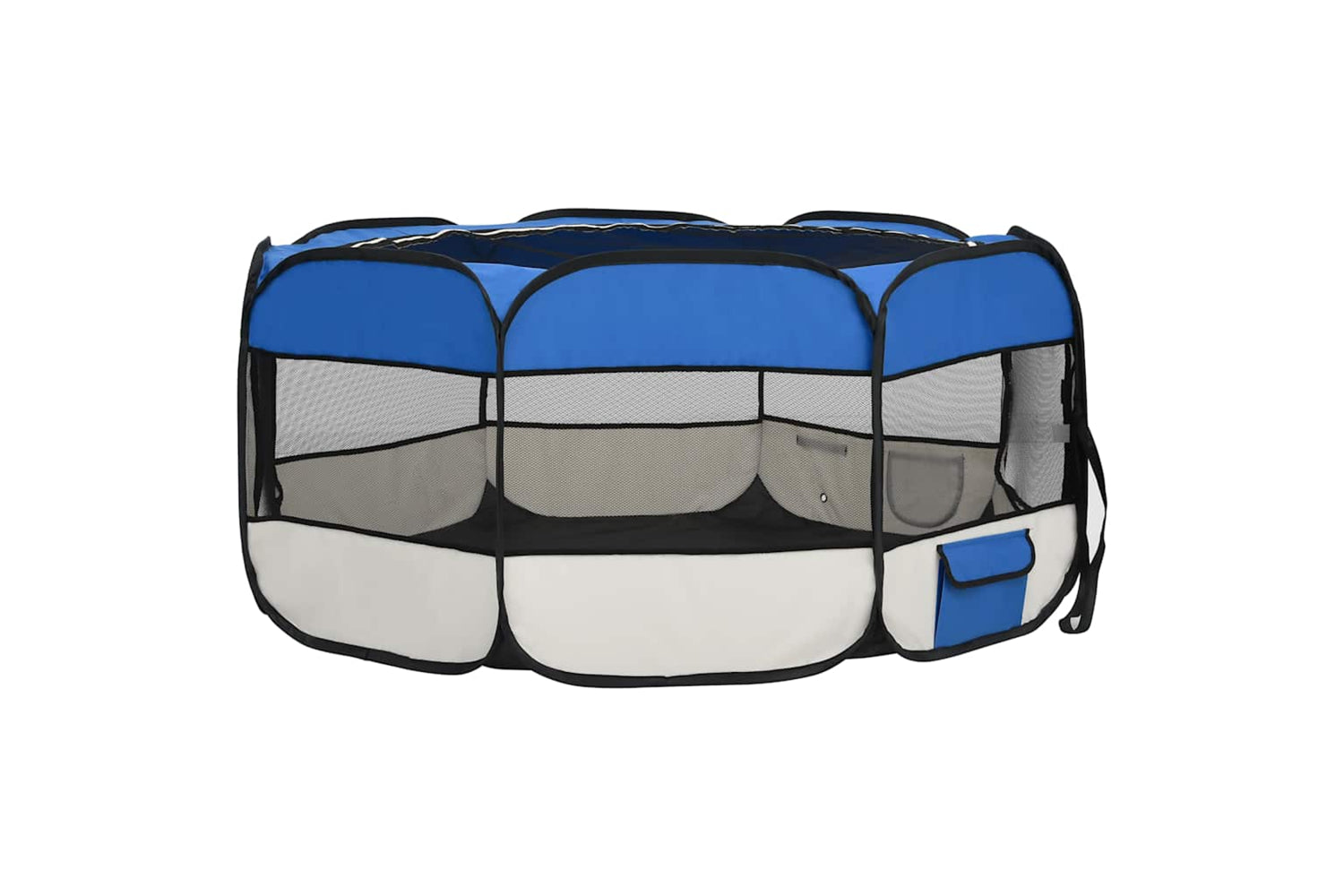 Vidaxl Foldable Dog Playpen With Carrying Bag Blue 145x145x61 Cm-3