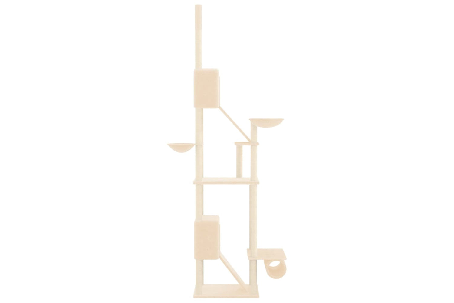 vidaXL 171612 Floor To Ceiling Cat Tree Cream 277-303cm-3