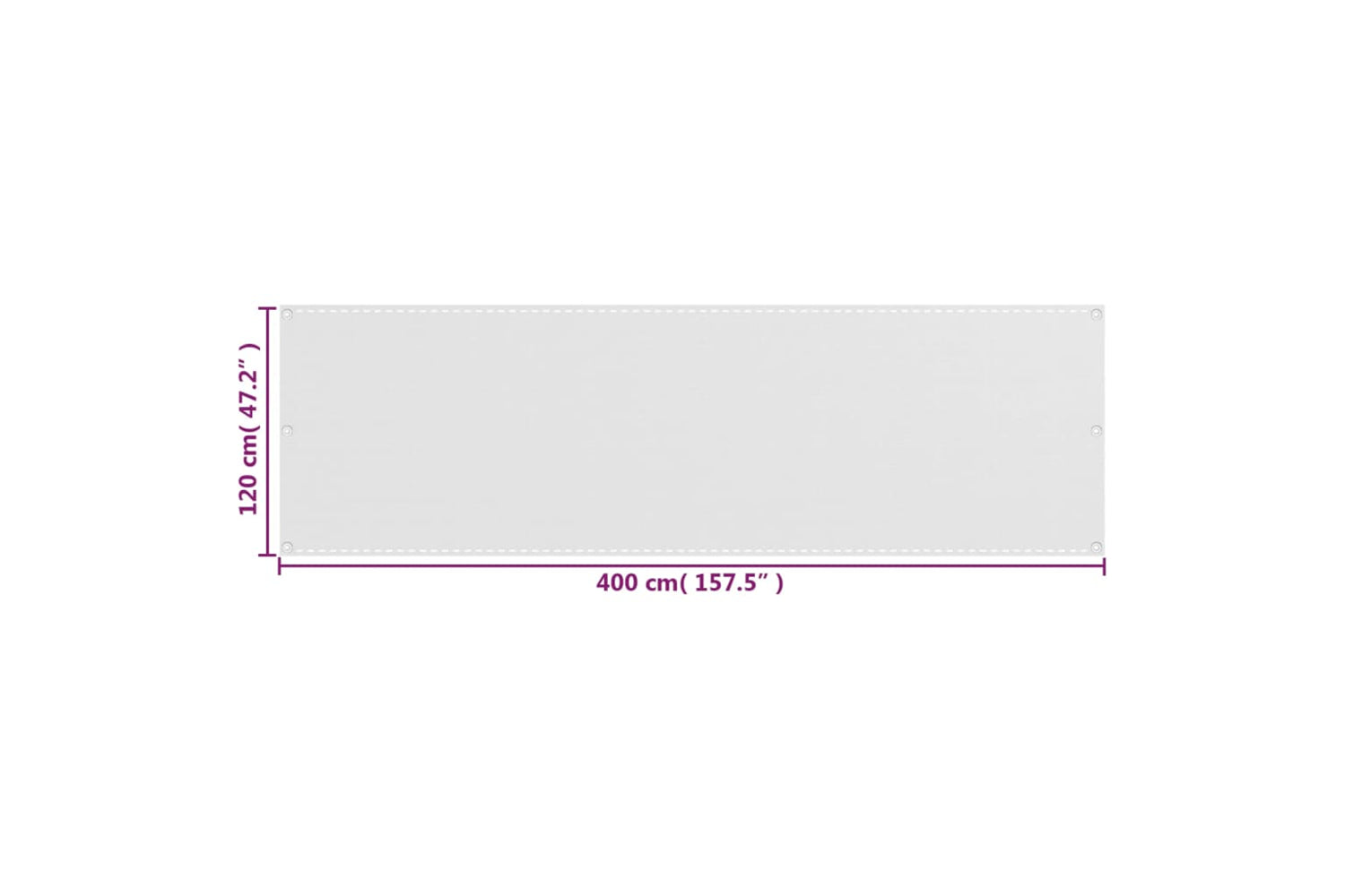 vidaXL 310869 Balcony Screen White 120x400cm Hdpe-5