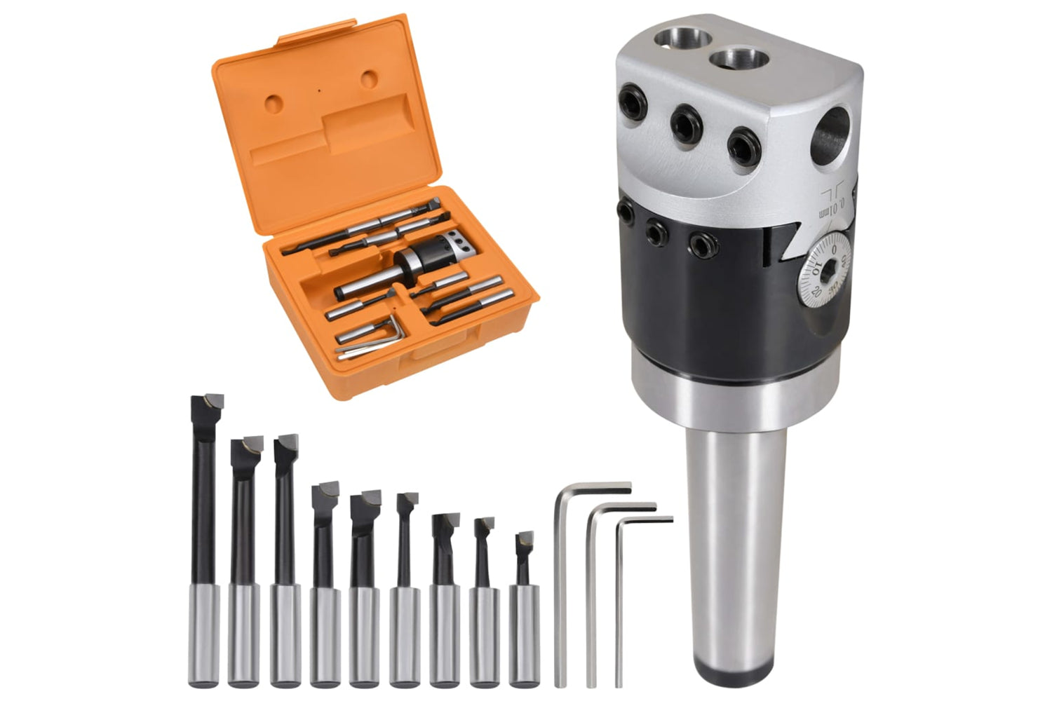 vidaXL 146684 15 Pieces Boring Tool Set 50mm Boring Head Mt3-f1-12-3
