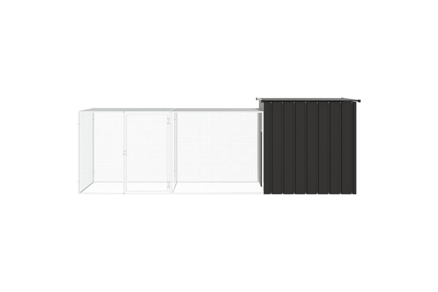 vidaXL 3106452 Chicken Cage Anthracite 300x91x100cm Galvanised Steel-3