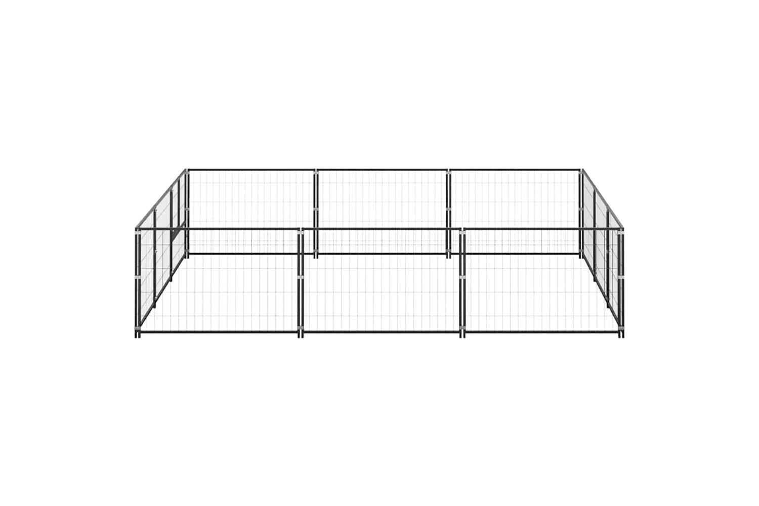 Vidaxl 3082127 Dog Kennel Black 9 M2 Steel-3