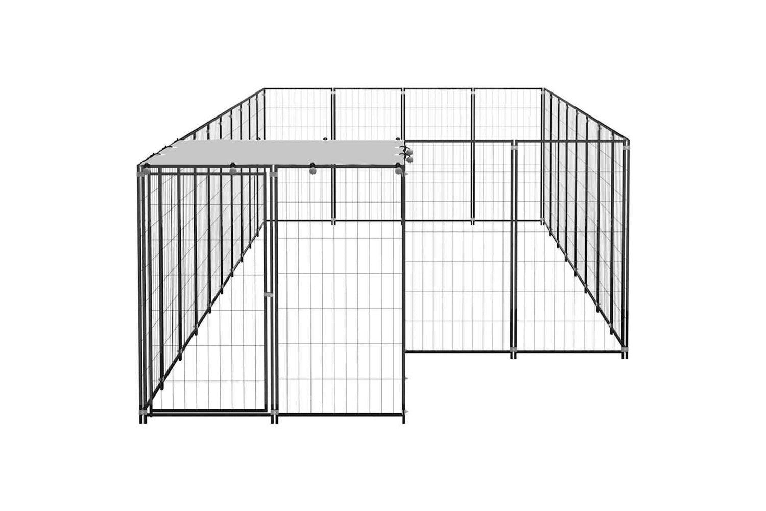 Vidaxl 3082207 Dog Kennel Black 10.89 M2 Steel-3