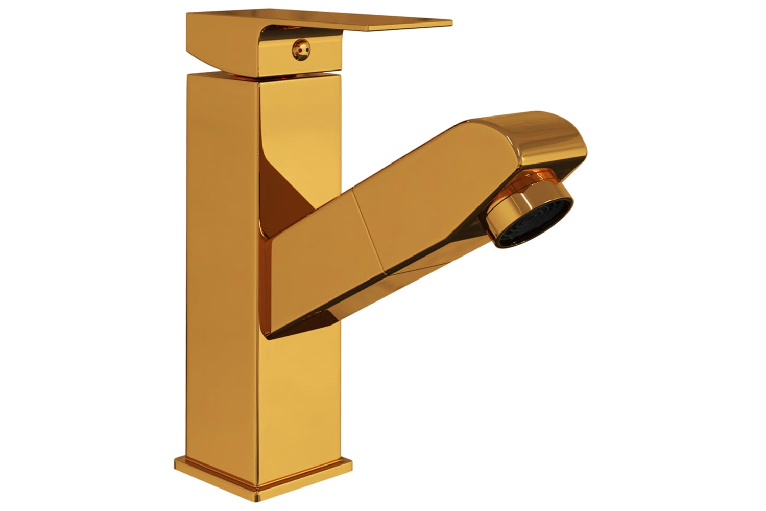 vidaXL 149077 Bathroom Basin Faucet With Pull-out Function Gold 157x172mm-2