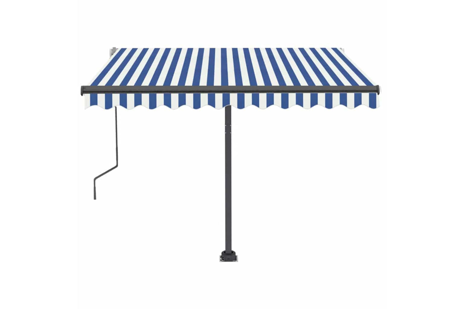 Vidaxl Manual Retractable Awning With Led 350x250 Cm Blue And White-5