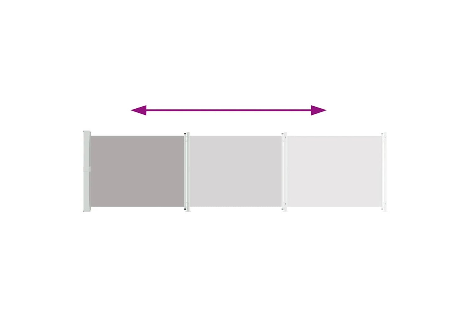 vidaXL Patio Retractable Side Awning 600x160cm Grey-6