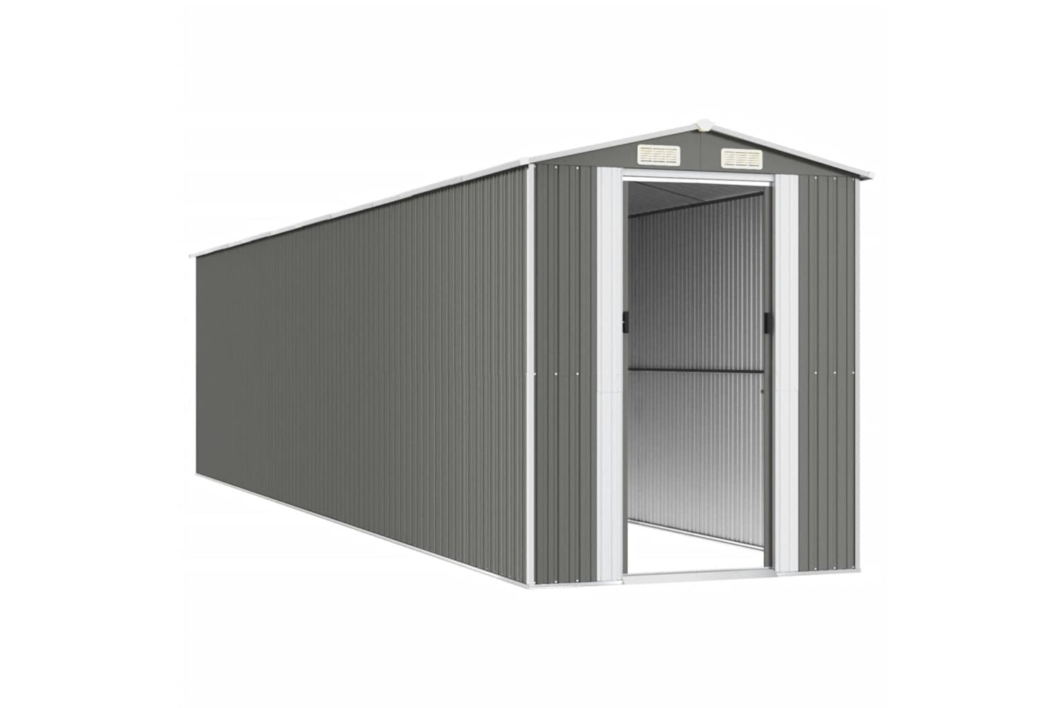 Vidaxl Garden Shed Light Grey 192x855x223 Cm Galvanised Steel-3