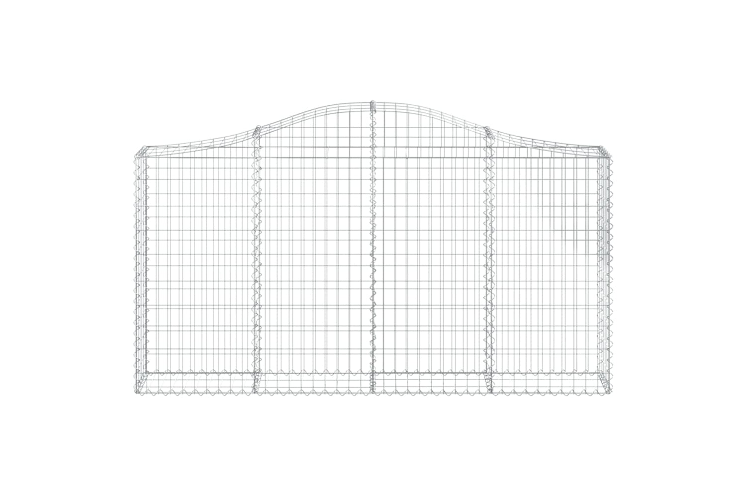 vidaXL 3145445 Arched Gabion Baskets 20 Pcs 200x30x100/120cm Galvanised Iron-3