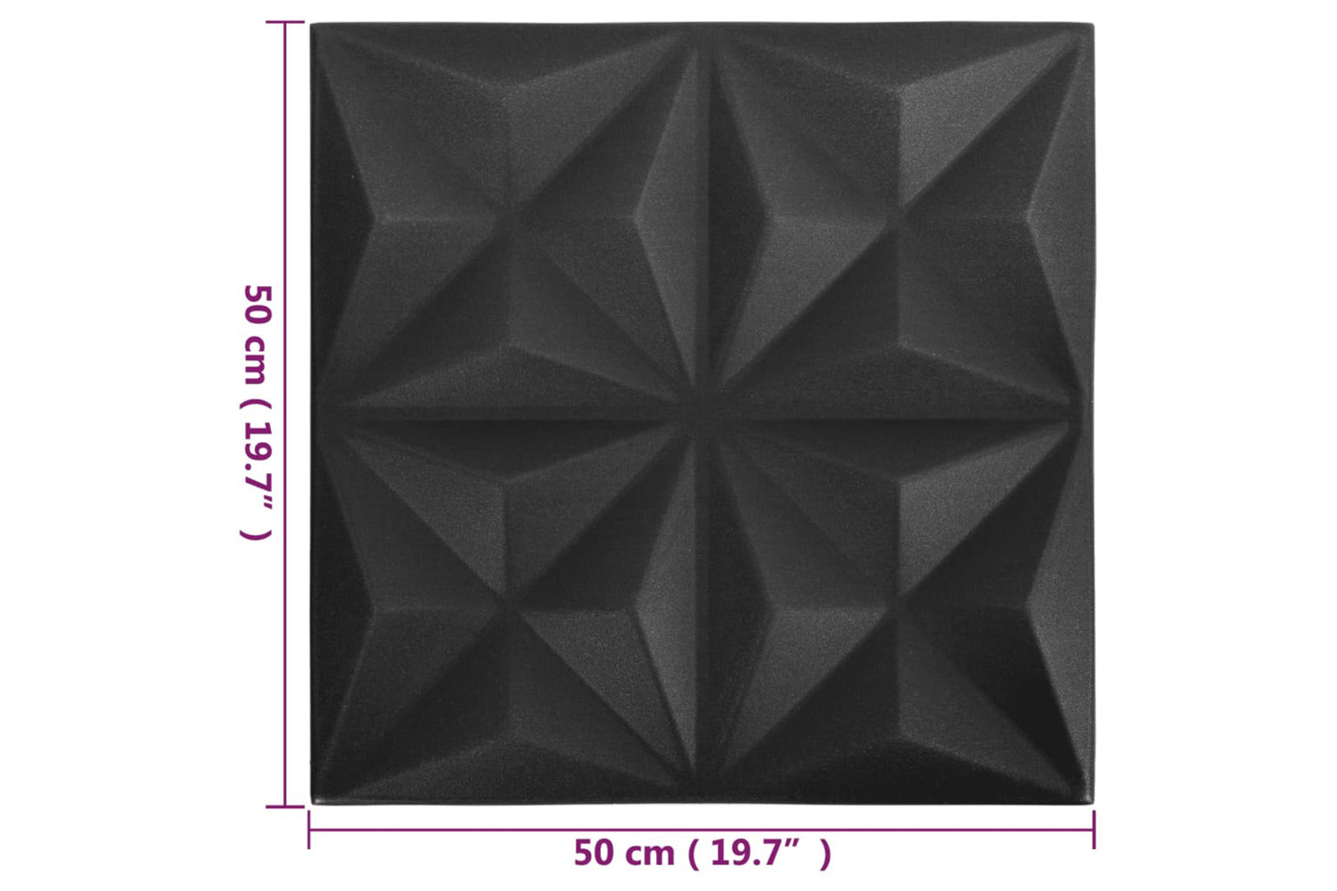 Vidaxl 3d Wall Panels 12 Pcs 50x50 Cm Origami Black 3 MÂ²-6