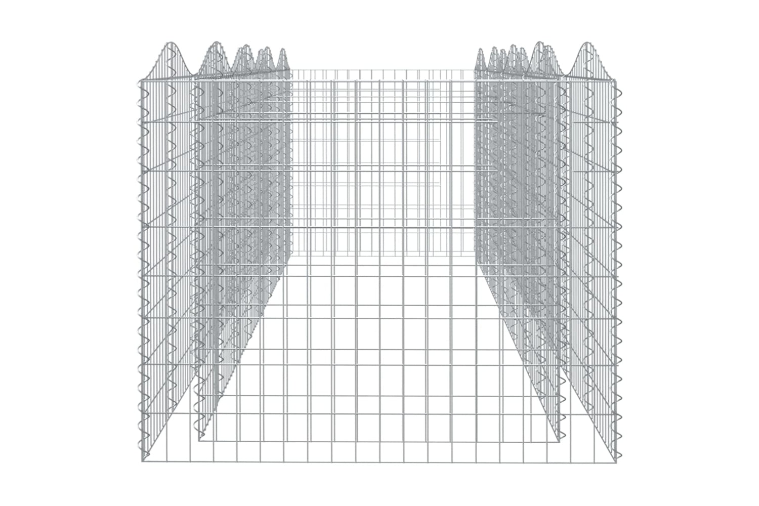 vidaXL 153555 Arched Gabion Raised Bed 400x100x100cm Galvanised Iron-3