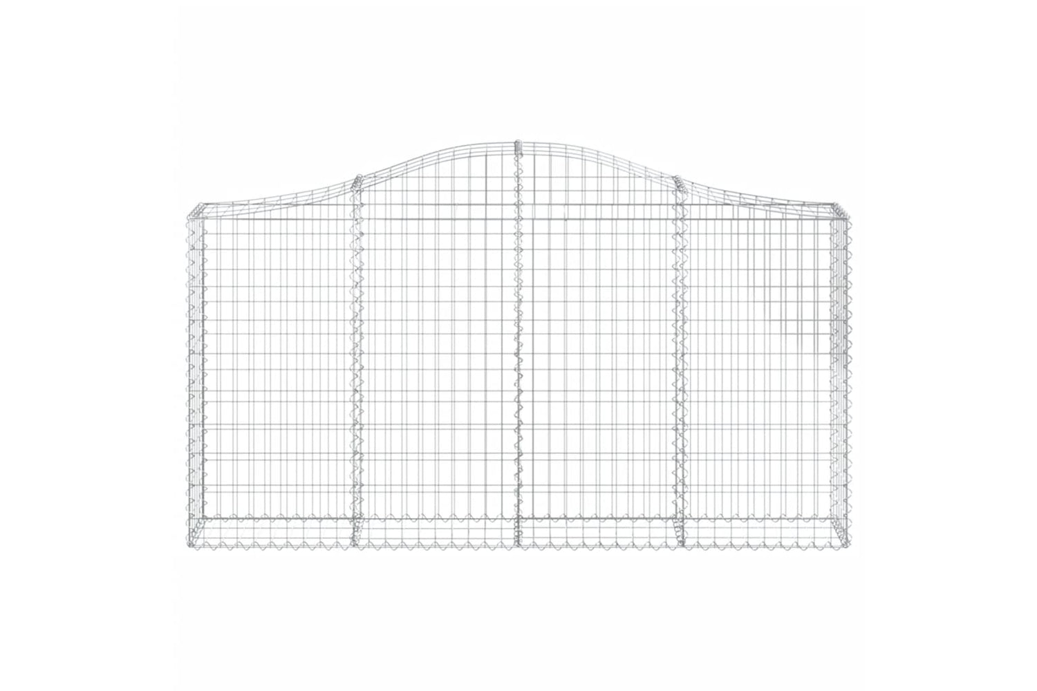 vidaXL 3145438 Arched Gabion Baskets 10 Pcs 200x30x100/120cm Galvanised Iron-3