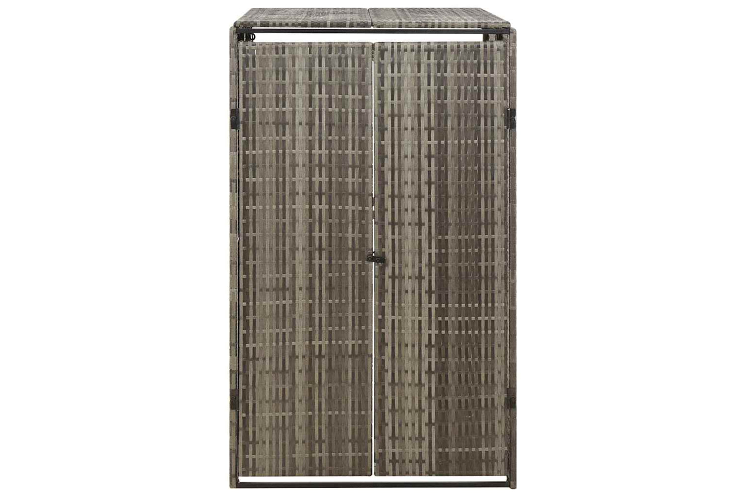 vidaXL 319864 Single Wheelie Bin Shed Grey 70x80x117cm Poly Rattan-4
