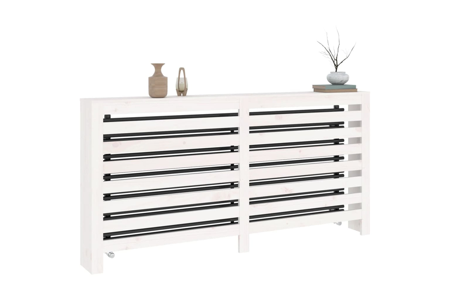 vidaXL 822607 Radiator Cover White 169x19x84cm Solid Wood Pine-3