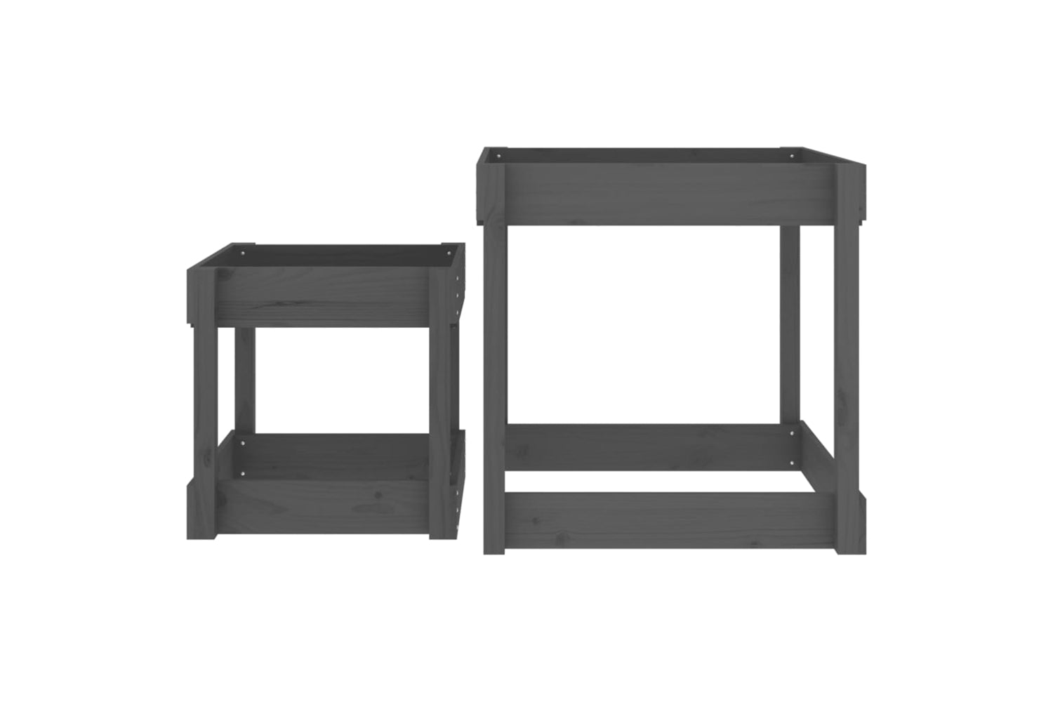 vidaXL 825053 Sand Tables 2 Pcs Grey Solid Wood Pine-3