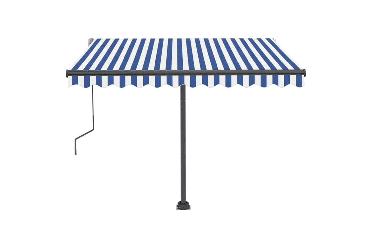Vidaxl Manual Retractable Awning With Led 300x250 Cm Blue And White-6