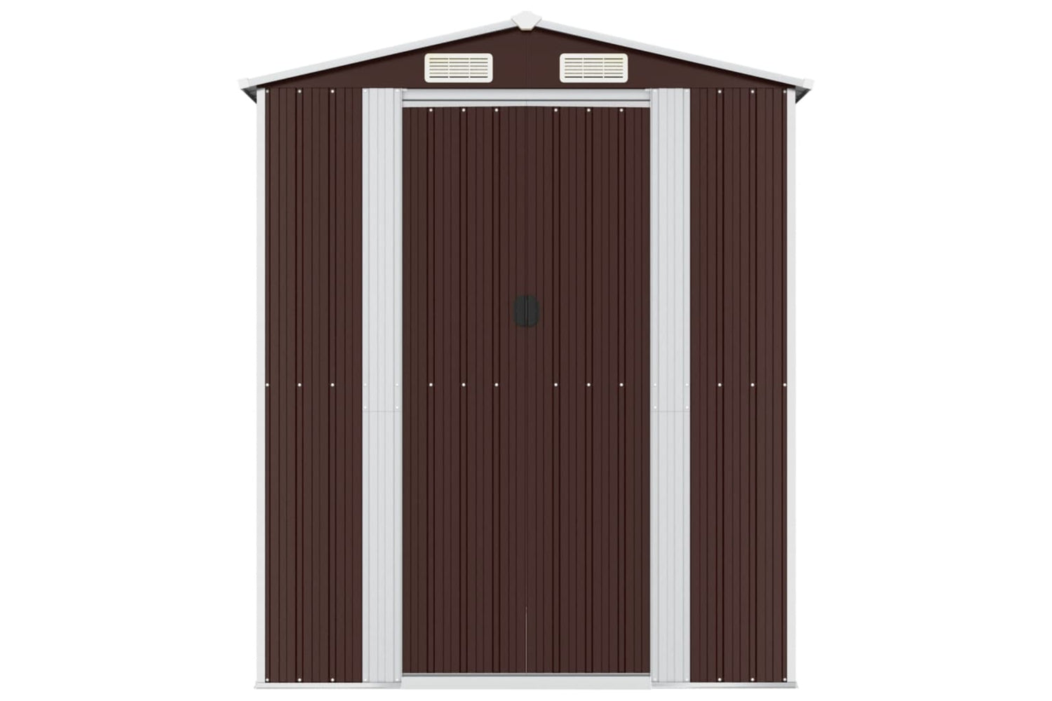 vidaXL 3147460 Garden Shed Dark Brown 192x191x223cm Galvanised Steel-2