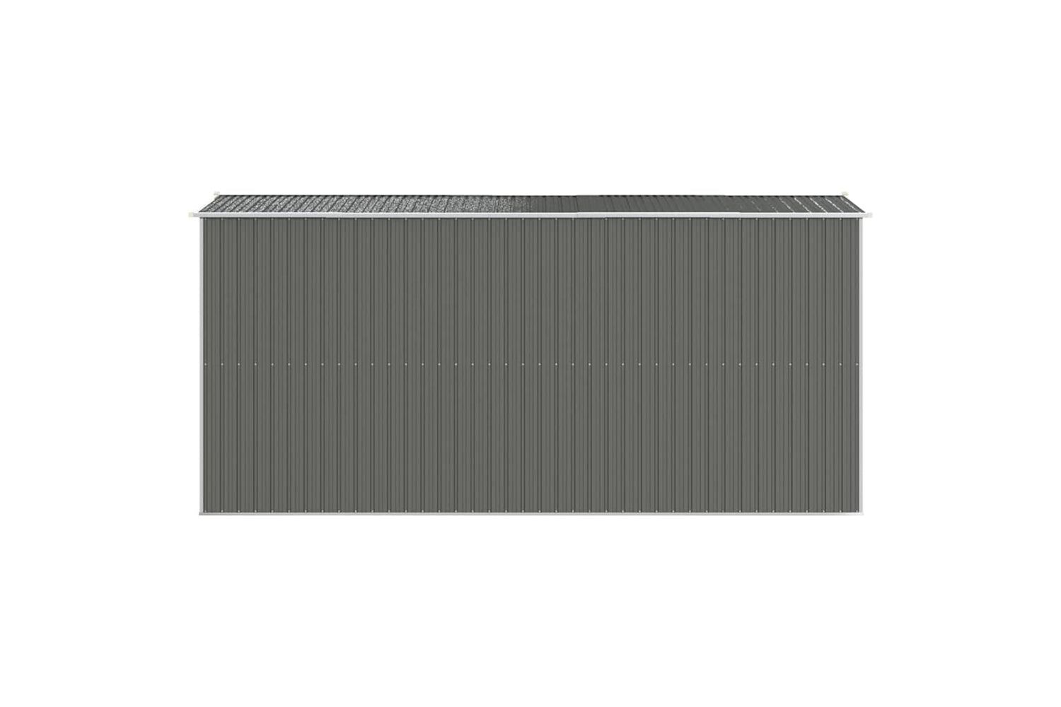 vidaXL 3147441 Garden Shed Light Grey 192x440x223cm Galvanised Steel-4