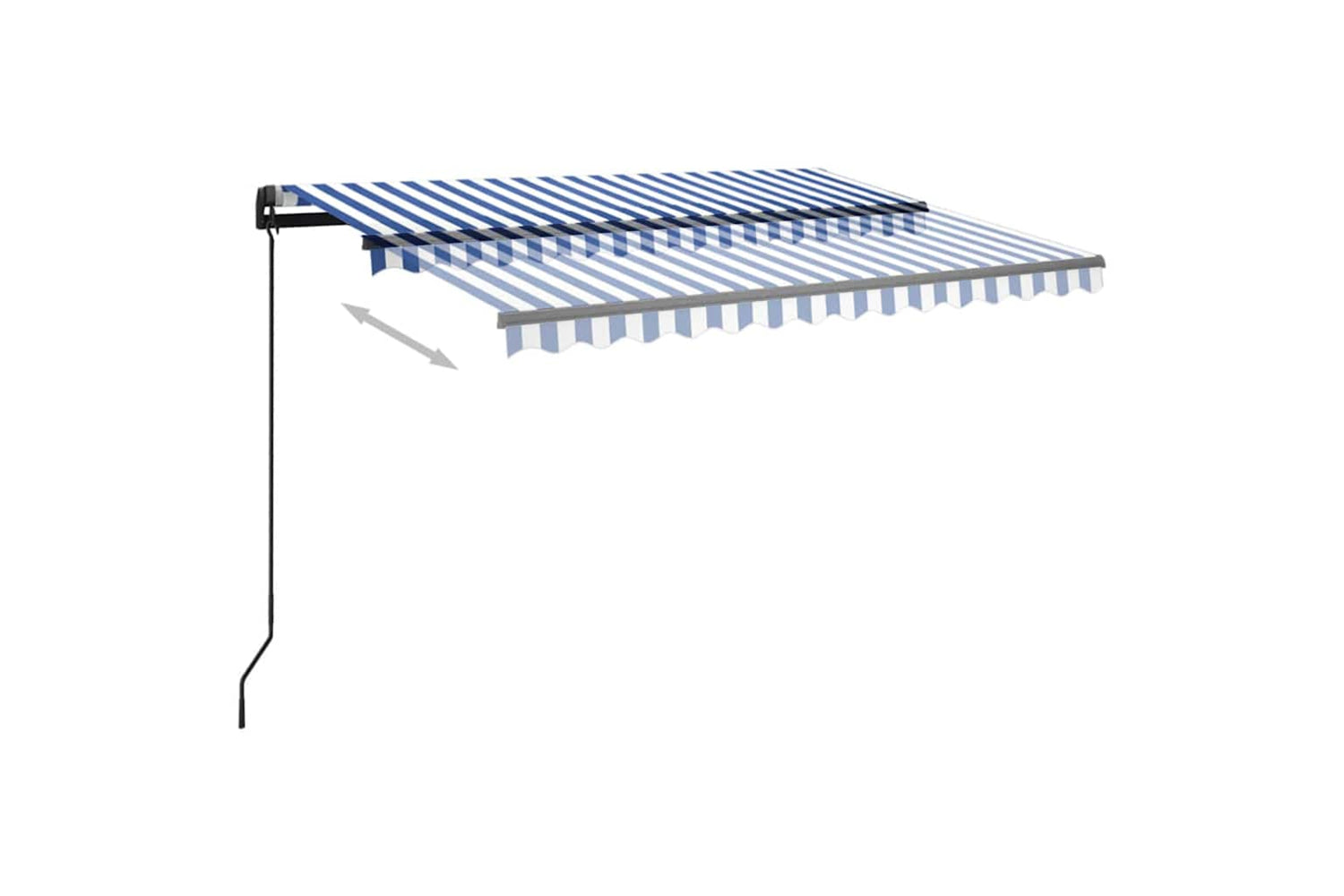 Vidaxl Manual Retractable Awning With Led 3x2.5 M Blue And White-3