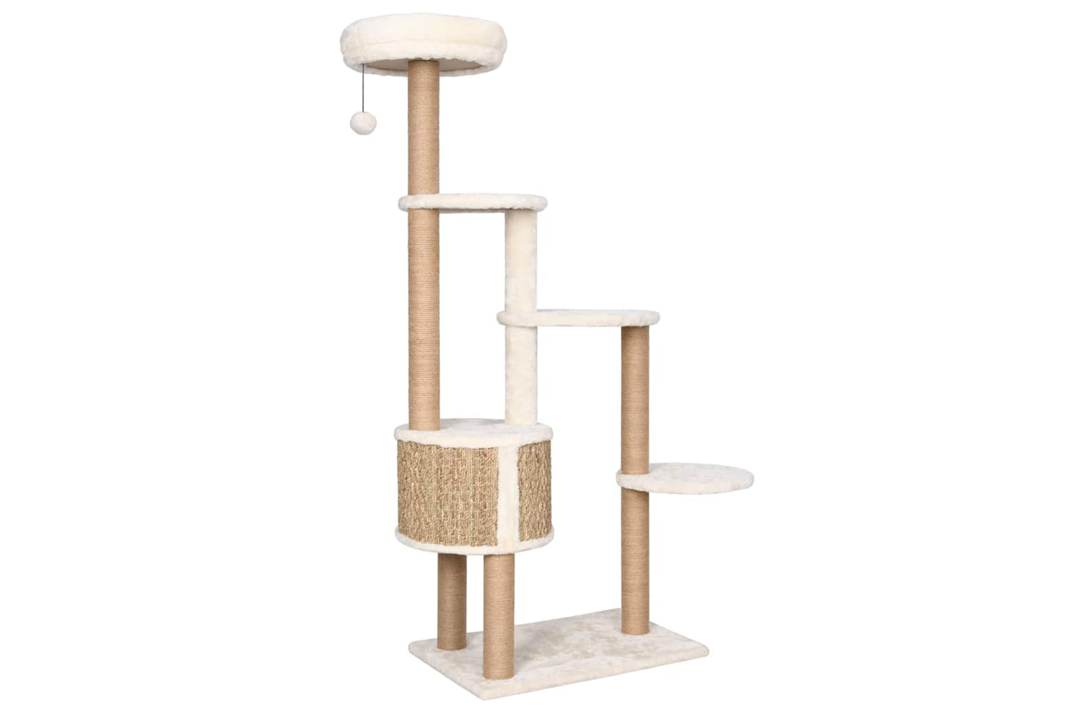 Vidaxl Cat Tree With Luxury Cushions And Scratching Post 148cm Seagrass-5