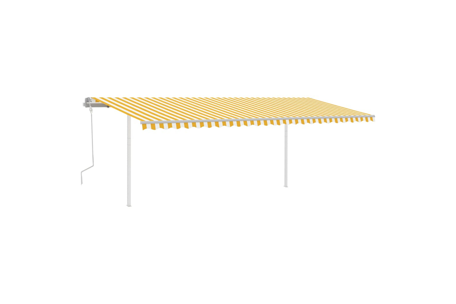 Vidaxl 3070083 Manual Retractable Awning With Led 6x3.5 M Yellow And White-2