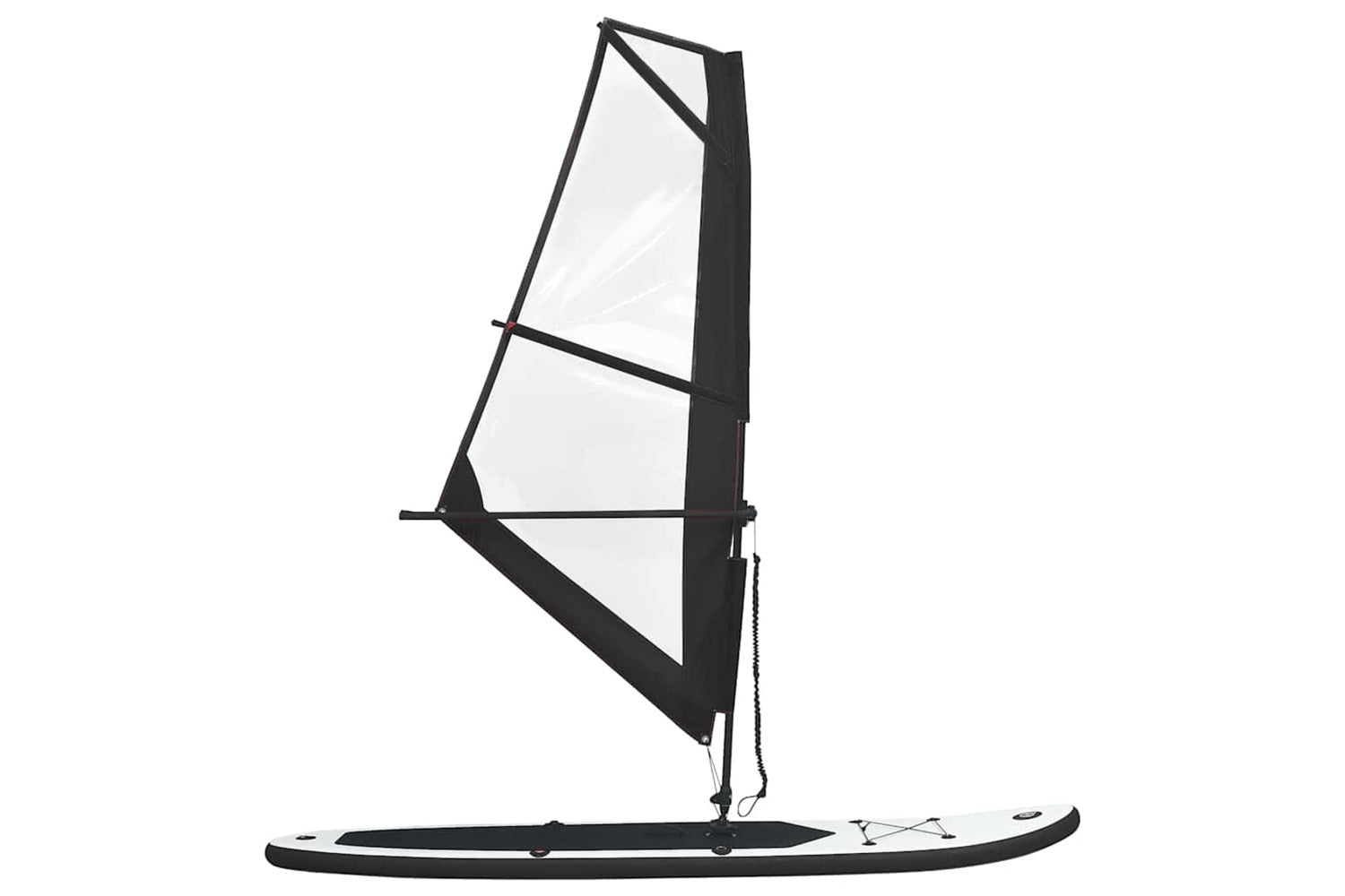 Vidaxl Inflatable Stand Up Paddleboard With Sail Set Black And White-3