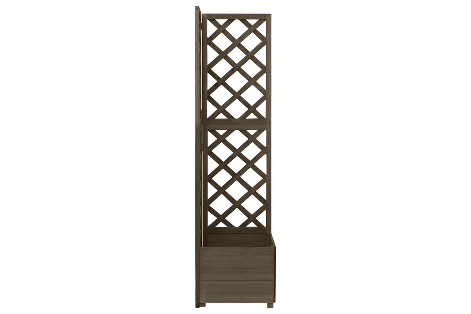 vidaXL 316412 Corner Trellis Planter Grey 40x40x150cm Solid Fir Wood-2