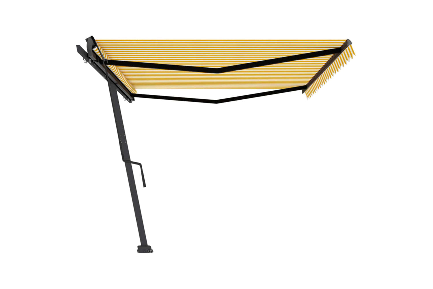 vidaXL 3069858 Freestanding Manual Retractable Awning 500x350cm Yellow/white-4
