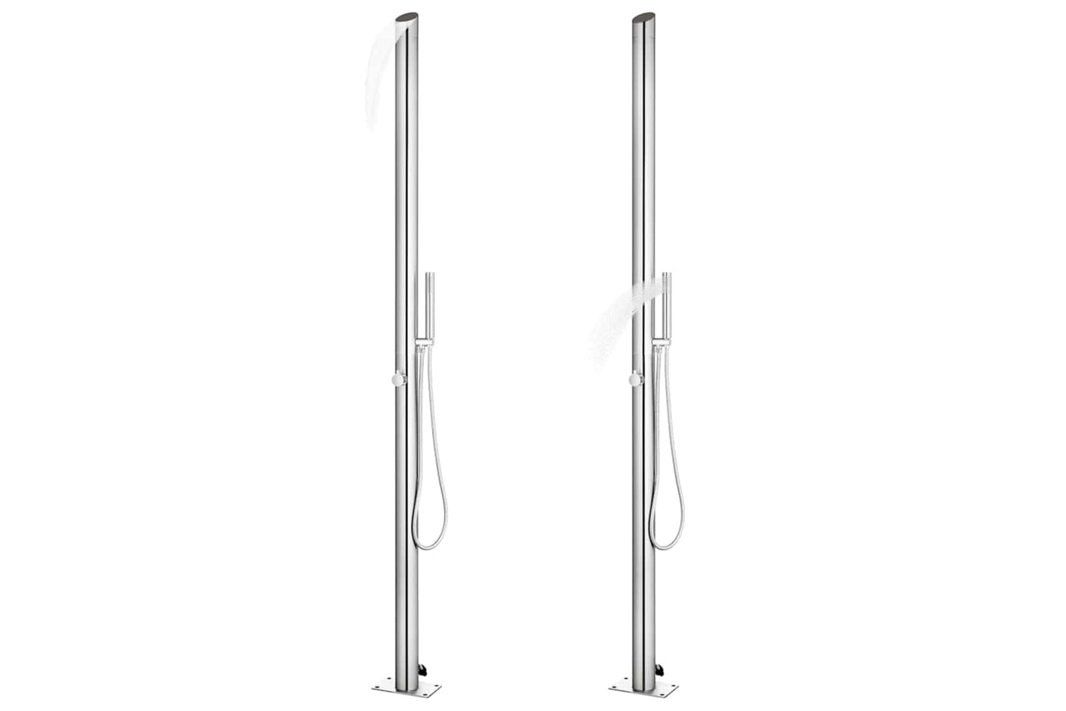 vidaXL 3070790 Garden Shower With Brown Base 225cm Stainless Steel-2