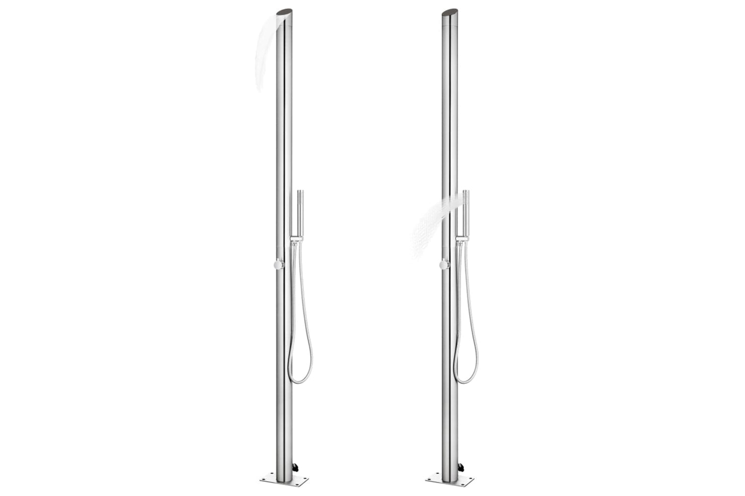vidaXL 3070780 Garden Shower With Brown Base 225cm Stainless Steel-2