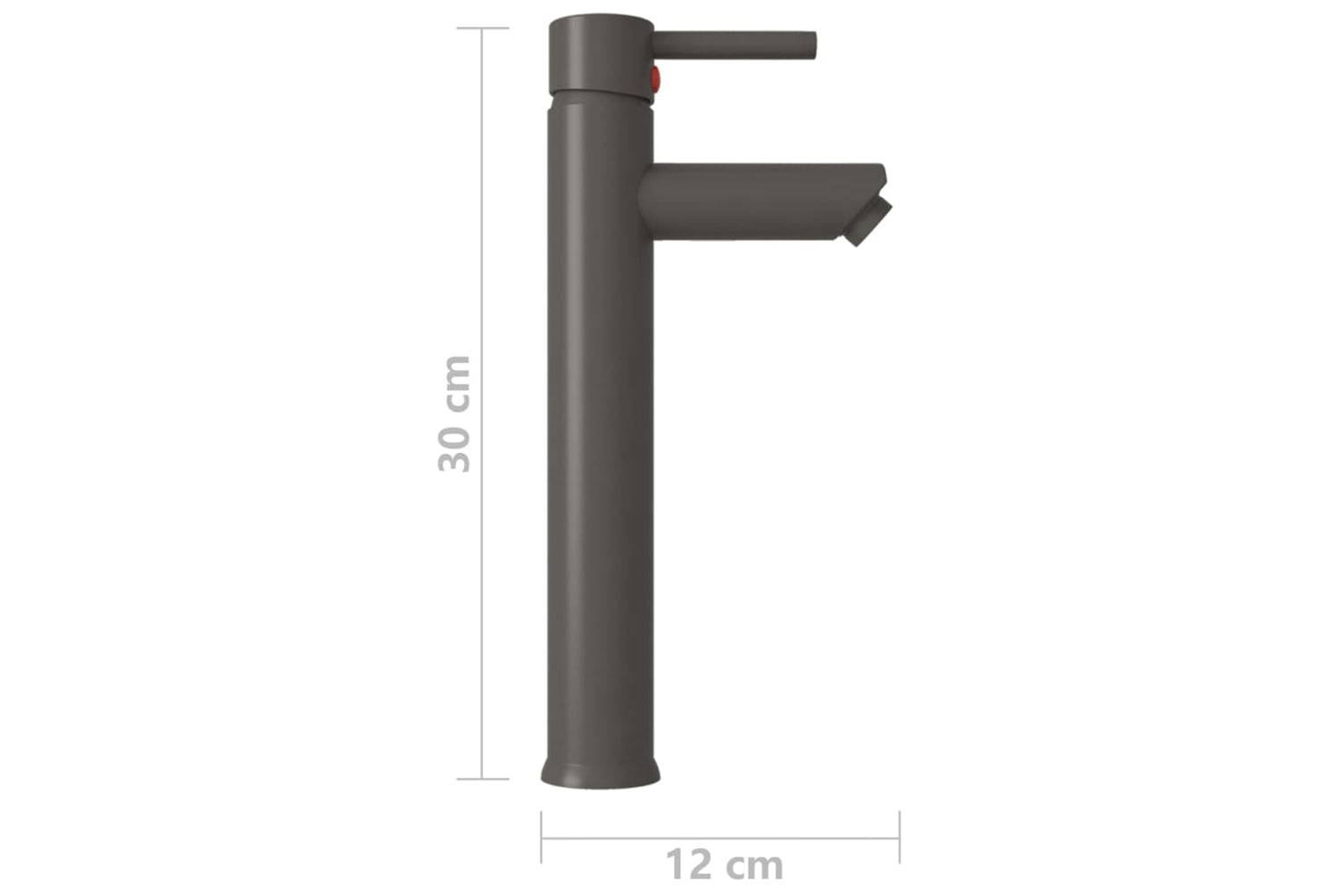 vidaXL 149090 Bathroom Mixer Tap Grey 12x30cm-4