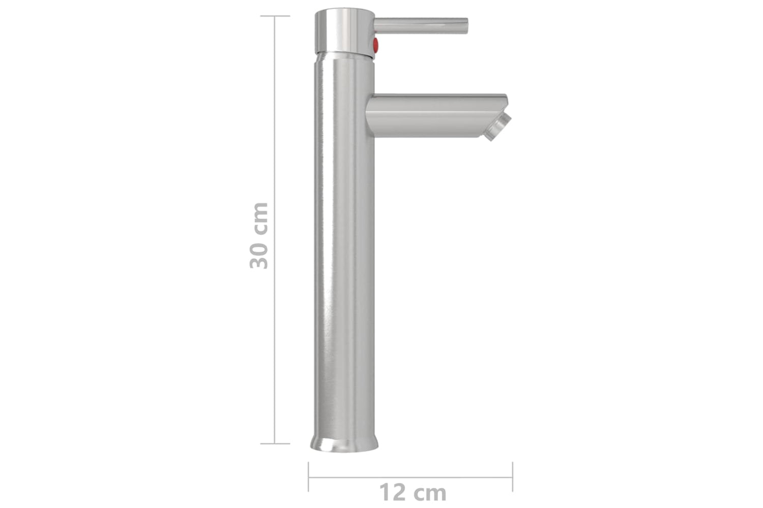 vidaXL 149091 Bathroom Mixer Tap Silver 12x30cm-4