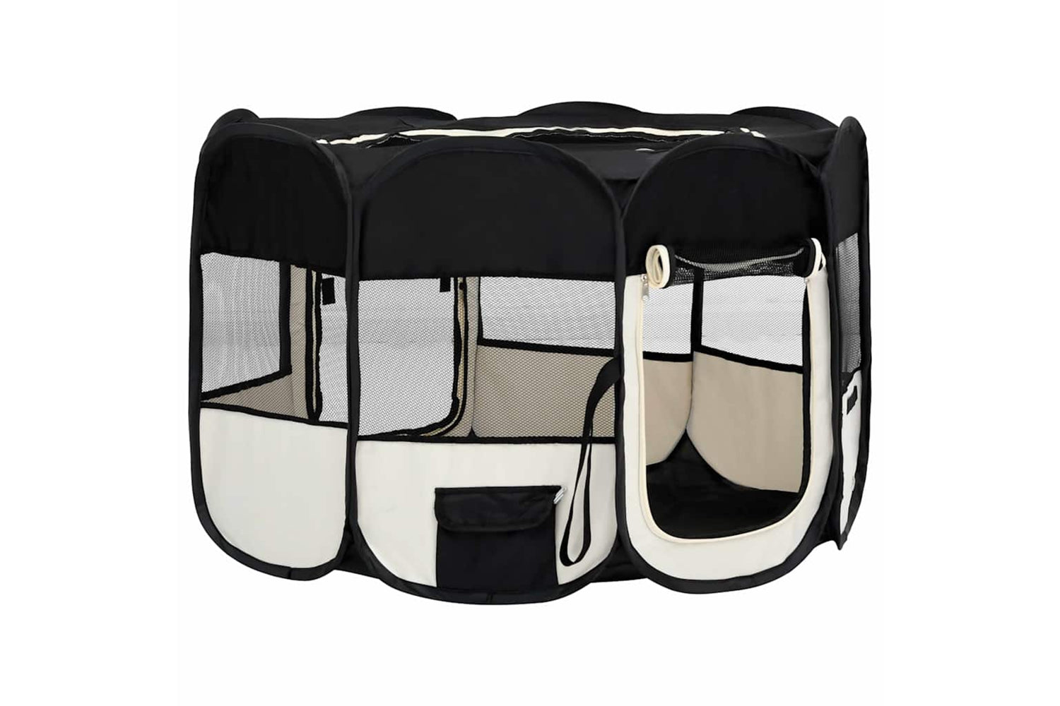 Vidaxl Foldable Dog Playpen With Carrying Bag Black 110x110x58 Cm-2