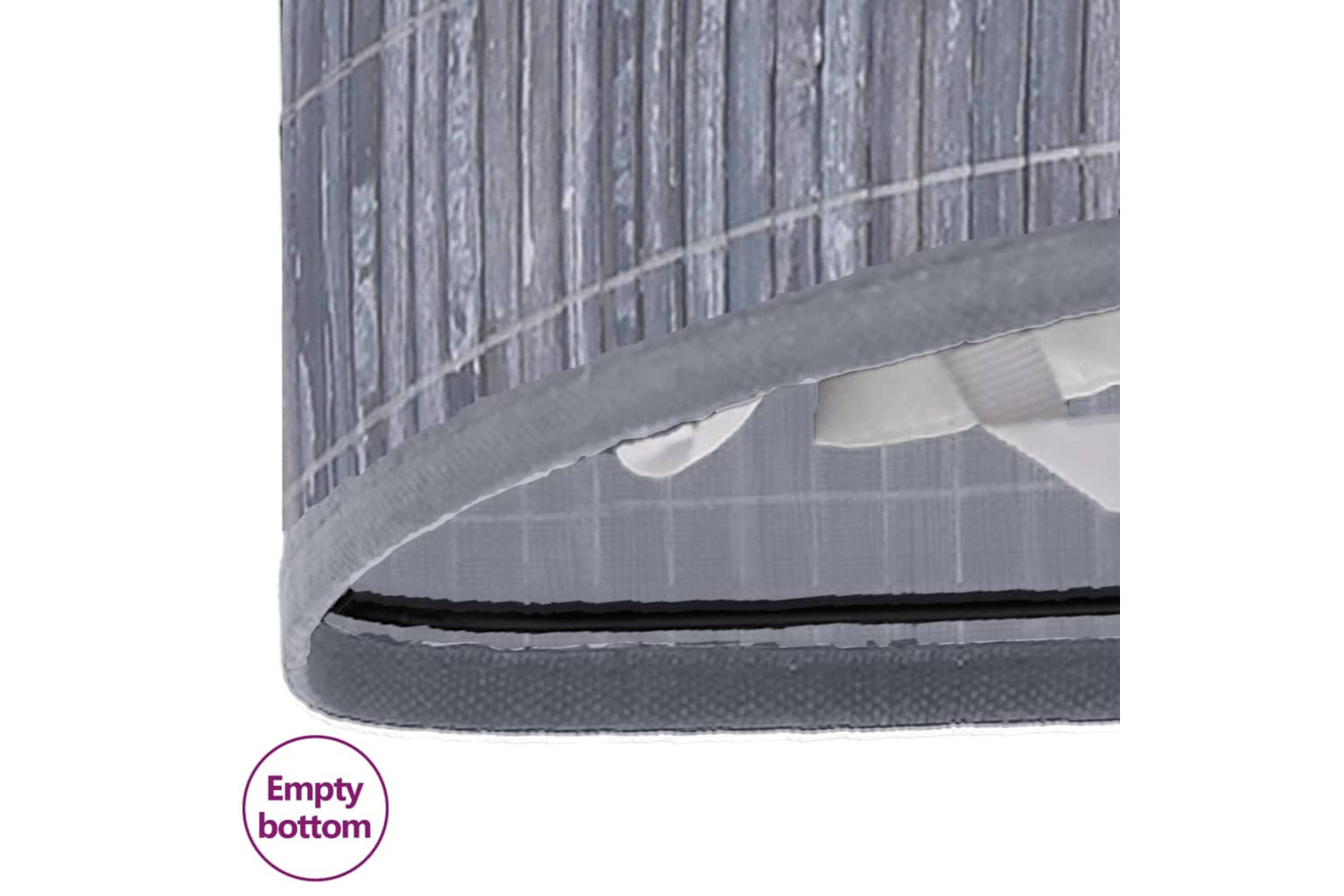 Vidaxl 320761 Bamboo Corner Laundry Basket Grey 60 L-8