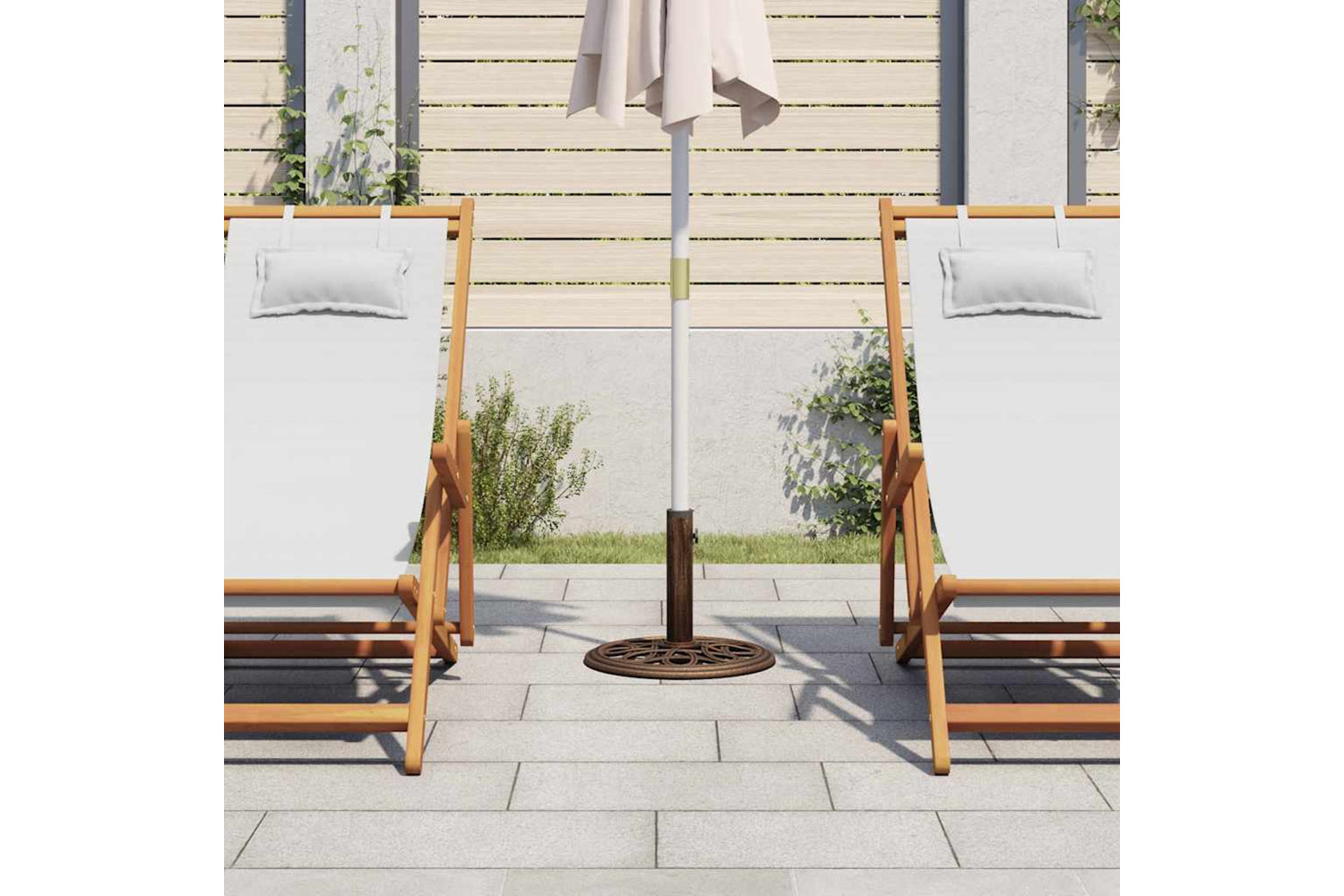vidaXL 317767 Umbrella Base Bronze 40x40x32cm Cast Iron-2