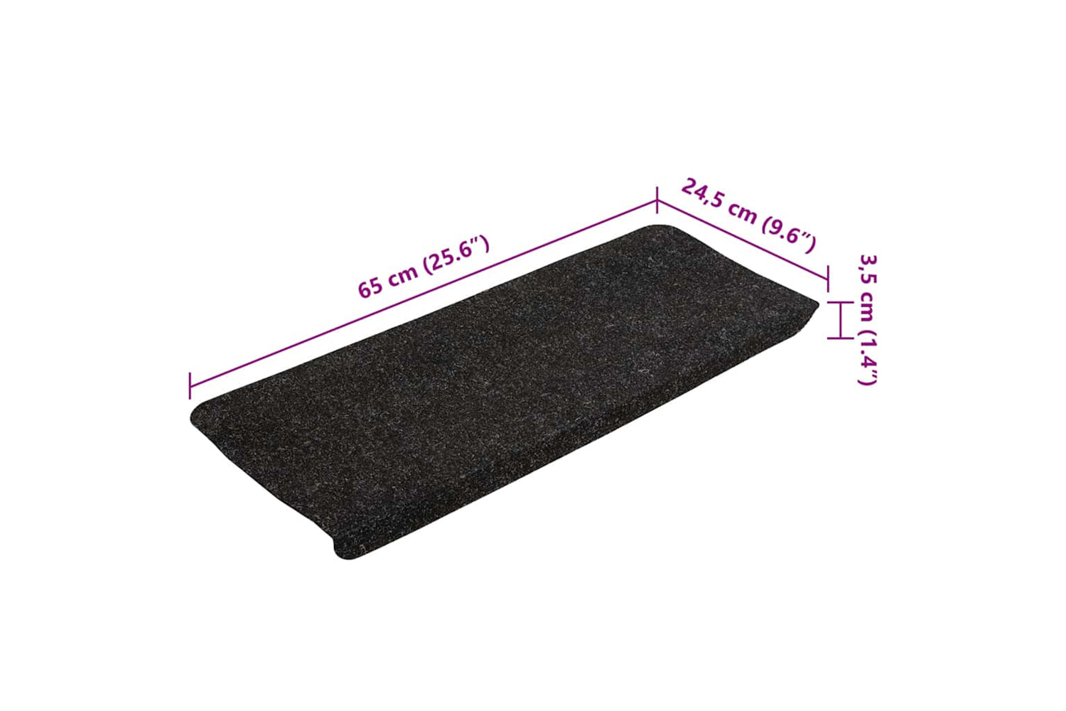 vidaXL 343477 Stair Mats Self-adhesive 15 Pcs 65x24.5x3.5cm Anthracite-8