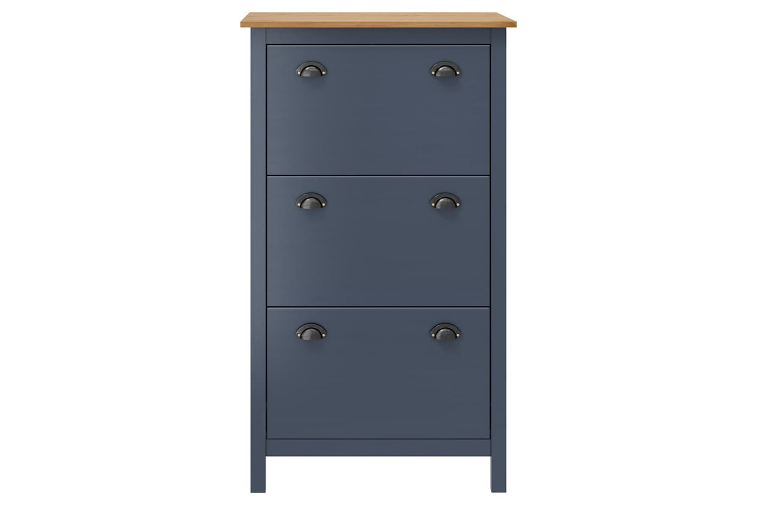 vidaXL 289005 Shoe Cabinet Hill Grey 72x35x124cm Solid Pine Wood-2