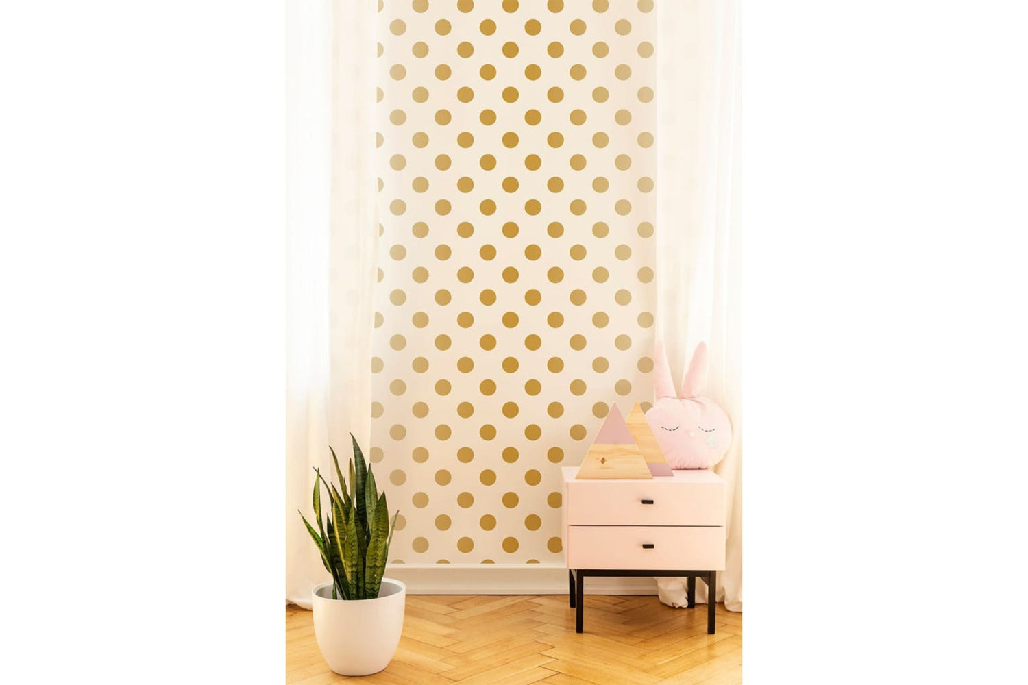 Noordwand 422659 Kids At Home Wallpaper Dotty Gold White And Gold 100105-2