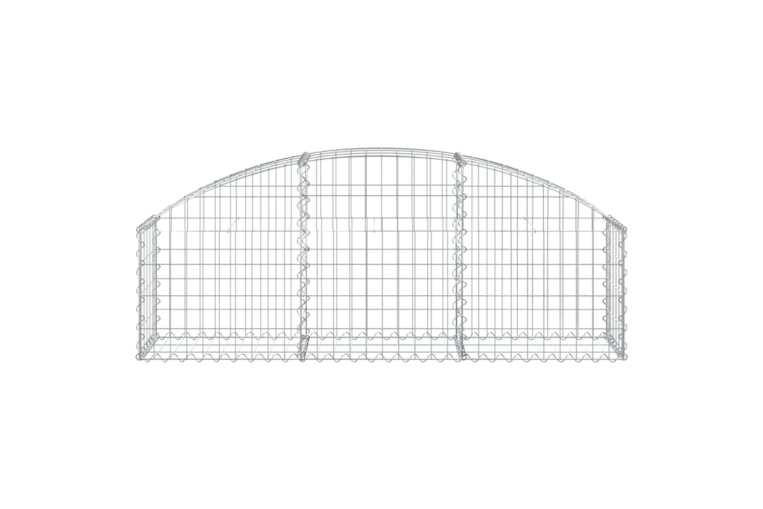 vidaXL 153442 Arched Gabion Basket 150x30x40/60cm Galvanised Iron-2