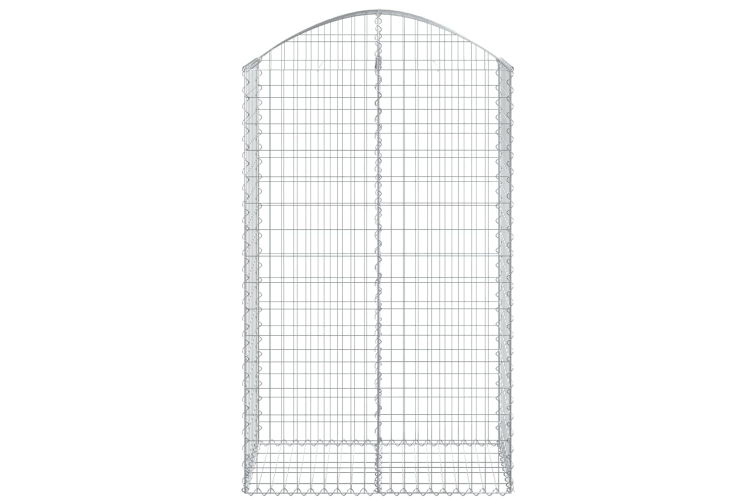 vidaXL 153438 Arched Gabion Basket 100x50x160/180cm Galvanised Iron-2