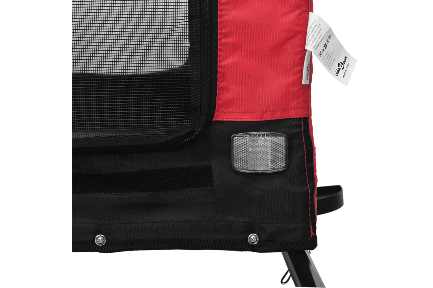 Vidaxl 94020 Pet Bike Trailer Red And Black Oxford Fabric And Iron-8