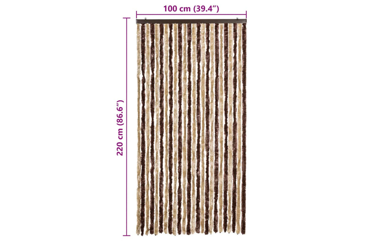 vidaXL Insect Curtain Beige And Light Brown 100x220cm Chenille-6
