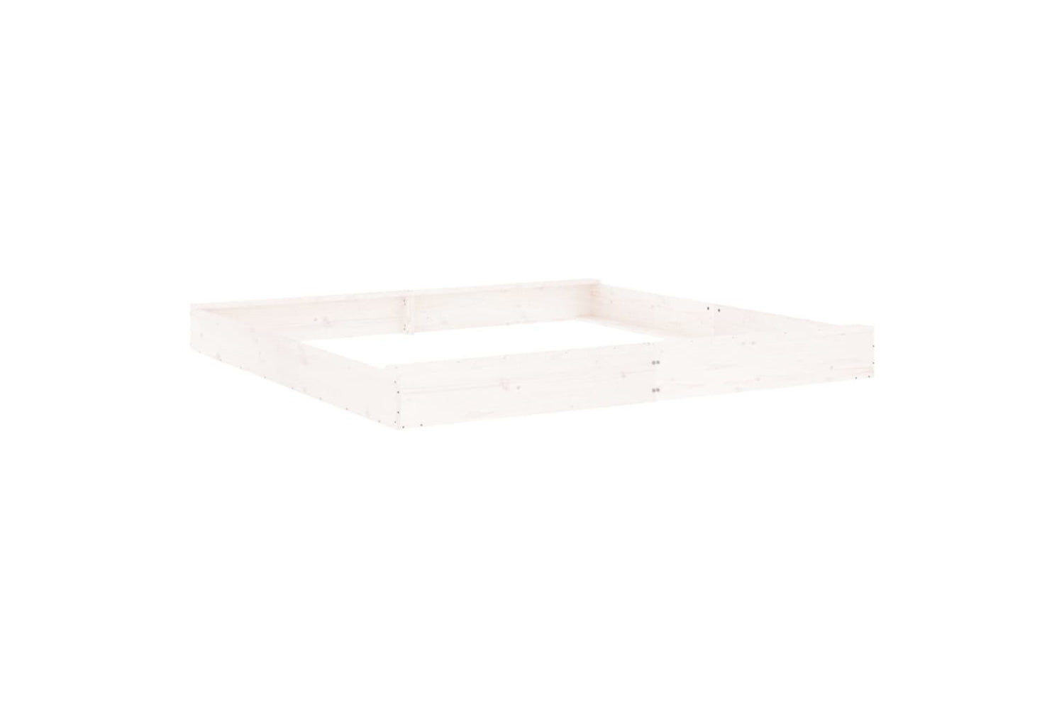 vidaXL 825045 Sandbox With Seats White Square Solid Wood Pine-5