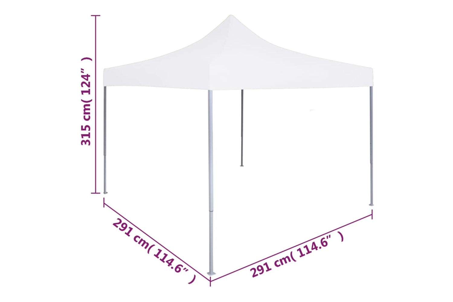 Vidaxl 48860 Professional Folding Party Tent 3x3 M Steel White-9