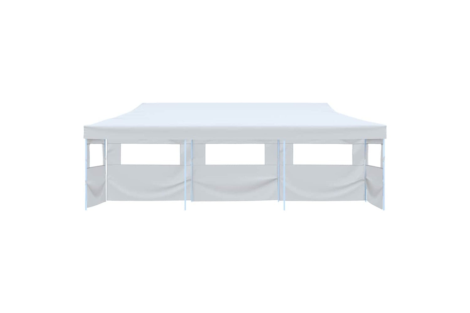 Vidaxl Folding Pop-up Party Tent With 5 Sidewalls 3x9 M White-2