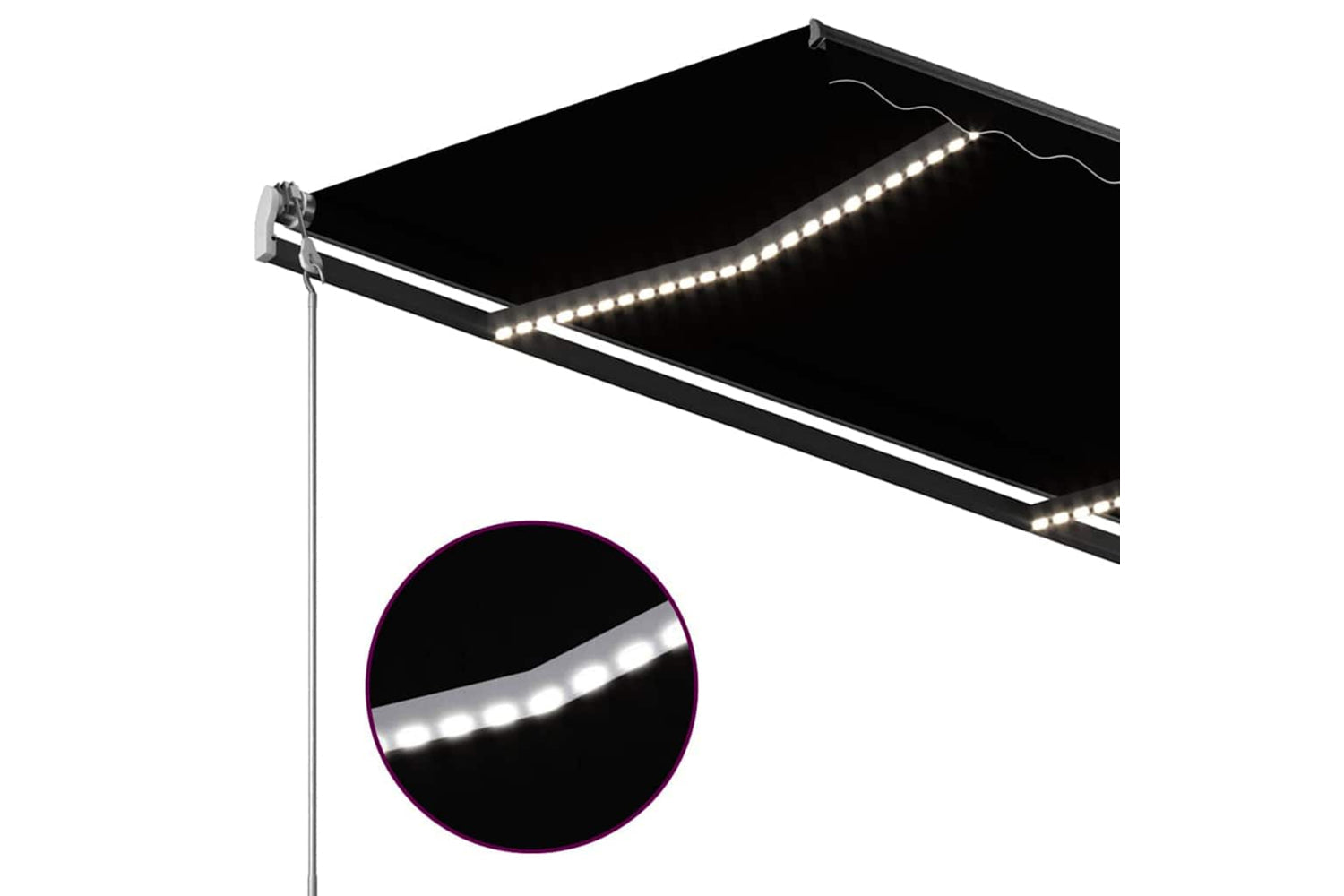 Vidaxl Manual Retractable Awning With Led 3.5x2.5 M Anthracite-6