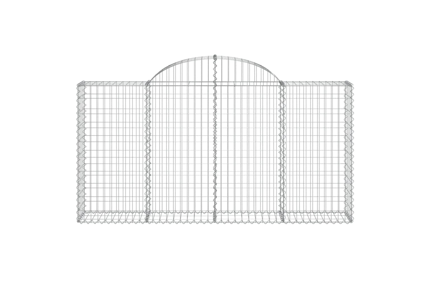 vidaXL 3146123 Arched Gabion Baskets 15 Pcs 200x30x100/120cm Galvanised Iron-3