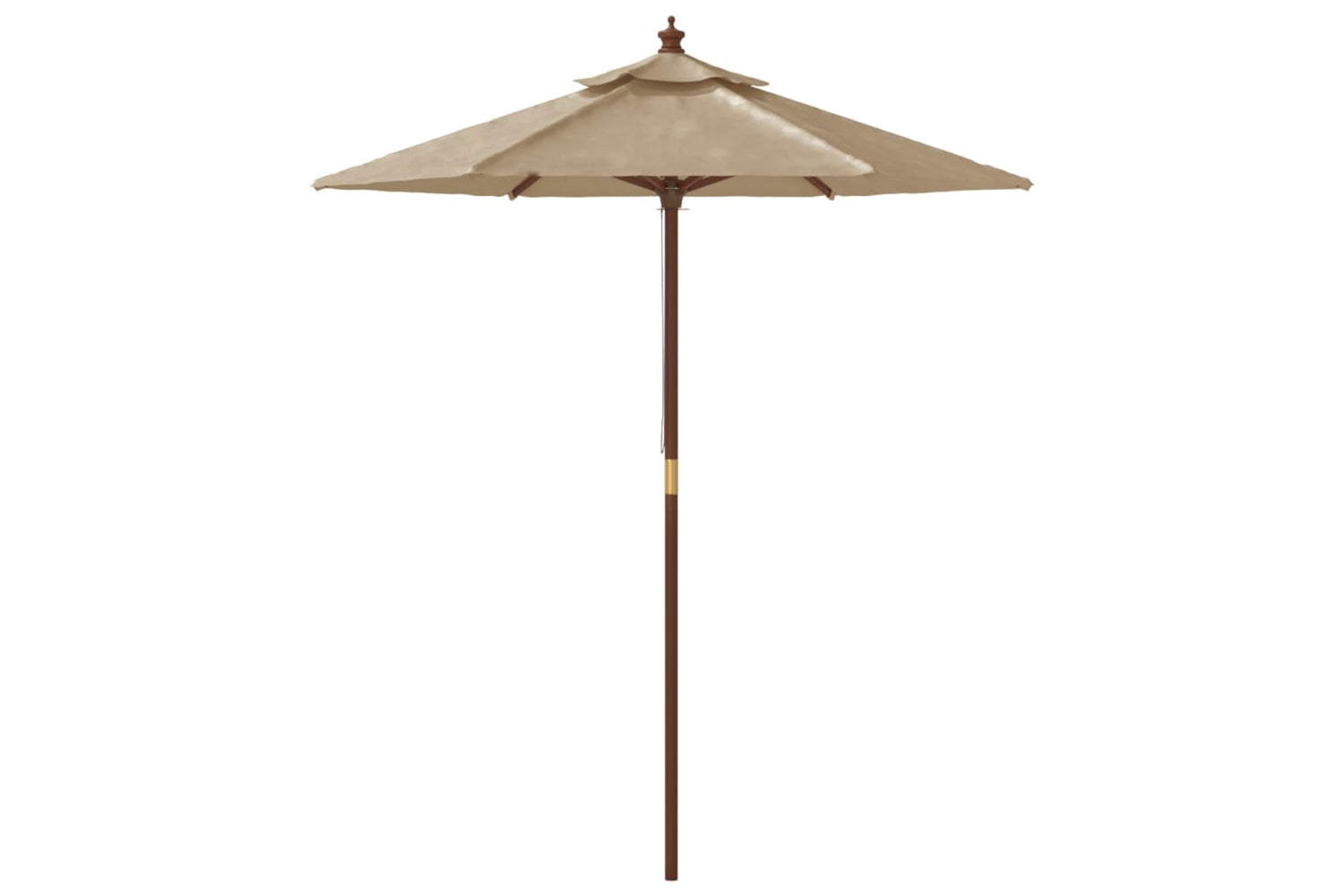 vidaXL 363162 Garden Parasol With Wooden Pole Taupe 196x231cm-3