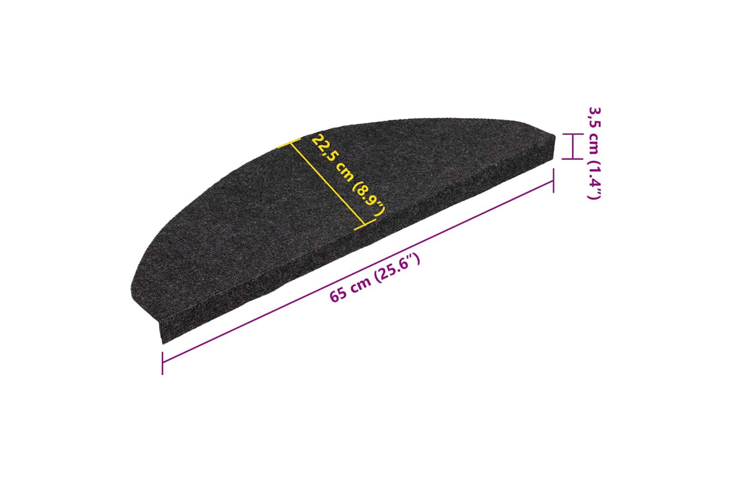 vidaXL 136396 Stair Mats Self-adhesive 15 Pcs 65x22.5x3.5cm Black-8