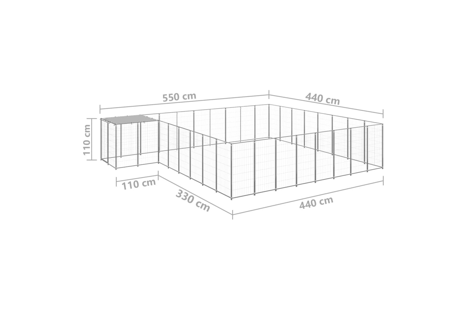 Vidaxl 3082234 Dog Kennel Silver 20.57 M2 Steel-6